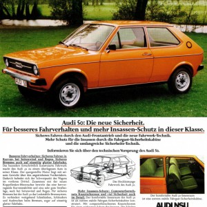 Audi 50 (1975) Die neue Sicherheit